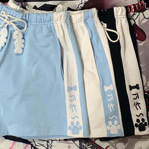 Womens Y2K Kawaii Graphic Elastic Shorts Drawstring Harajuku Cute Casual Summer Mini Beach Bottoms in Kuwait