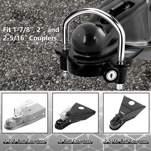 Cenipar Trailer Hitch Lock Set includes Yellow Trailer Locks Ball Hitch, 1/2 Inch and 5/8 Inch Receiver Hitch Pin Lock, 1/4 Inch Golden Trailer Hitch Lock Coupler Locking Pin, Share The Same 2 Keys in Kuwait