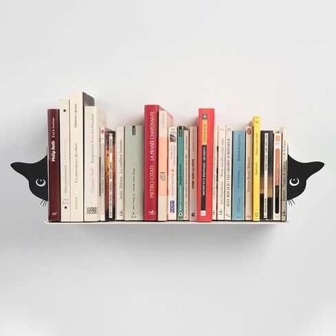 نهايات كتب معدنية لطيفة على شكل قطة سوداء - نهايات كتاب بتصميم قطة إبداعية لرف الكتب في المكتب المنزلي، هدية مثالية لمحبي القطط (أسود، نصف وجه) in Kuwait