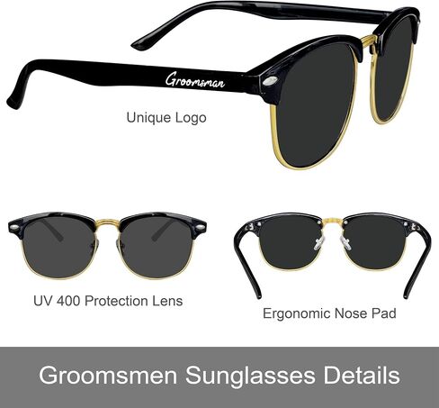 PartyGifts&beyond 7 Pcs Groomsmen Sunglasses, Bachelor Party Favors, Groomsmen Proposal Gifts For Team Groom,Groom Squad in Saudi Arabia