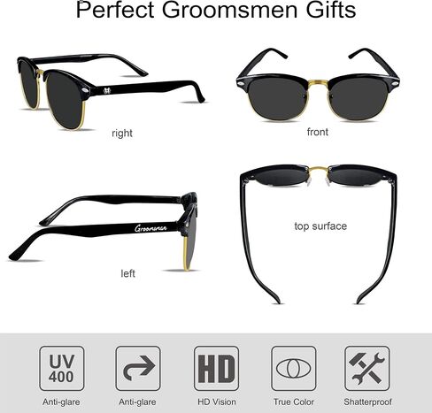PartyGifts&beyond 7 Pcs Groomsmen Sunglasses, Bachelor Party Favors, Groomsmen Proposal Gifts For Team Groom,Groom Squad in Saudi Arabia