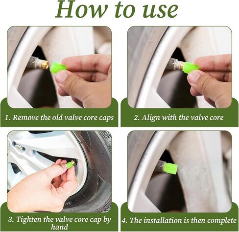 أغطية صمام الإطارات المتوهجة في الظلام، 20 قطعة من أغطية جذعية صمام إطارات السيارة الفلورسنت، ملحقات السيارة المضحكة، ديكور عالمي للسيارات والدراجات النارية وشاحنات الدفع الرباعي (أخضر ليلي رائع) in Kuwait