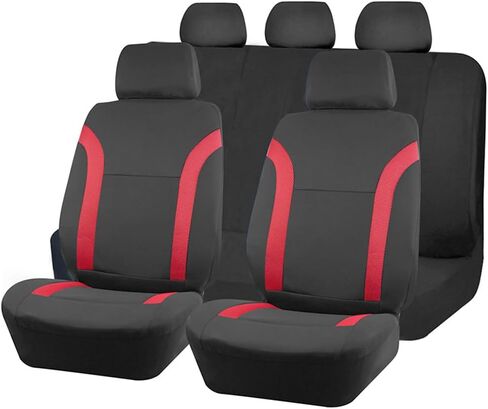 Car Seat Cover Full Sets, 9PCS Waterproof Vehicle Front and Rear Split Bench Covers with 3D Foam Back Support, Breathable Auto Seat Protective Accessories, Universal for SUV RV Truck (Blue) in Saudi Arabia