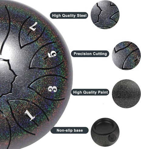 Steel Tongue Drum 6 Inch 11 Notes, C Major Tongue Drum Rain Chime Outside, Chakra Drum for Rain, Rain Drum with mallets for Musical Education Entertainment Zen Meditation Yoga Gifts (navy blue) in Saudi Arabia
