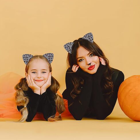 Edoneery Halloween Cat Ears Headband for Women, Furry Leopard Cat Ear Hairband, Costume Hair Accessory for Cosplay Parties in Kuwait