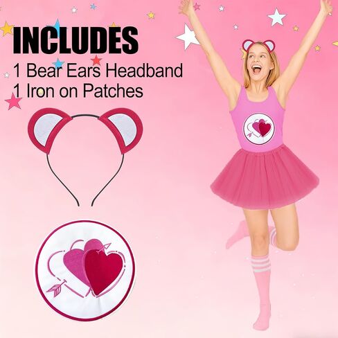 YIXAXKAO عصابة رأس على شكل آذان الدب عصابة رأس على شكل رقعة حديد على شكل دب الهالوين مجموعة إكسسوارات أزياء للنساء in Kuwait