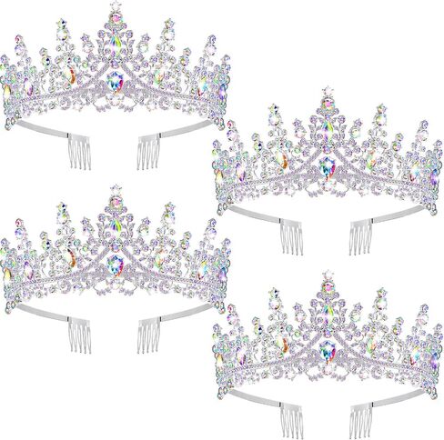 Tiaras and Crowns for Women Princess Crystal Tiara Crown with Comb Rhinestone Hair Accessories for Halloween in Saudi Arabia