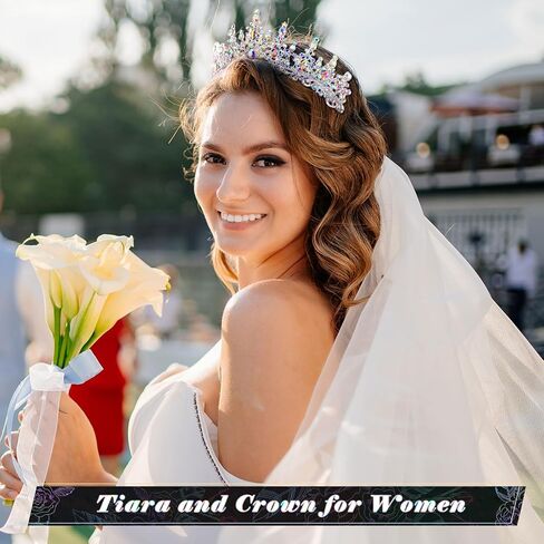Tiaras and Crowns for Women Princess Crystal Tiara Crown with Comb Rhinestone Hair Accessories for Halloween in Saudi Arabia