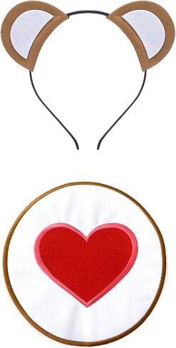 YIXAXKAO Bear Ears Headband Bear Costume Headband Iron-On Patch Halloween Bear Costume Accessories Set for Women in Saudi Arabia