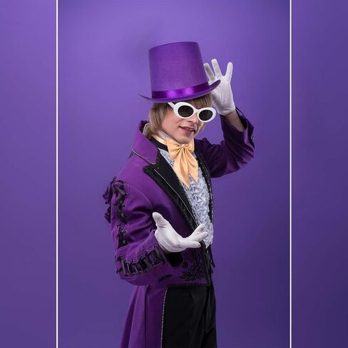5 Pcs Halloween Chocolate Men Costume Set Include Top Hat,Staff,Gloves Bow Tie and Sunglasses for Men Women Party Dress Up in Saudi Arabia