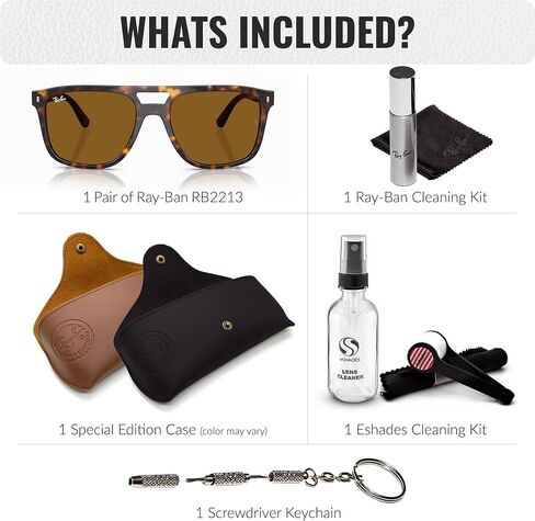 Ray-Ban RB2213 Square Shaped Sunglasses for Men & Women with Official RAYBAN Eyewear Kit in Saudi Arabia