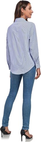 Atnlewhi Women's Button Down Striped Shirts Long Sleeve Office Formal Casual Work Blouses Tops in Saudi Arabia