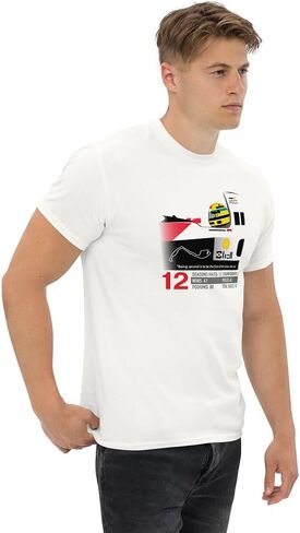 Generic Ayrton Senna Racing MP4-5b World Champion T-Shirt, White in Saudi Arabia