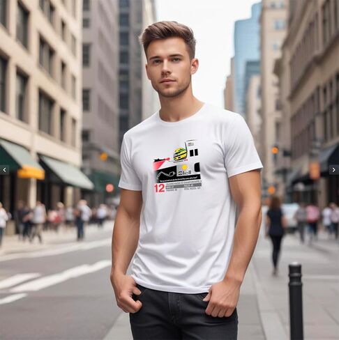 Generic Ayrton Senna Racing MP4-5b World Champion T-Shirt, White in Saudi Arabia