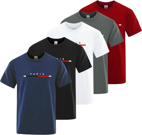 Men's Paris Graphic T-Shirt Quick-Dry Breathable Mesh Tees Letter Printed Short Sleeve Round Neck Casual Design Tops in Saudi Arabia