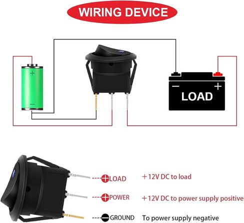 4 قطع مفتاح الروك الدائري DC 12V 20A 24V 10A، مفتاح مضاء أصفر LED SPST 3 دبوس تشغيل 12 فولت DC تبديل التبديل للسيارات والقارب RV مع أسلاك طرفية مغلقة بغطاء دائري in Saudi Arabia