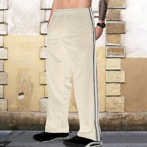 Men's Lightweight Sweatpants Open Bottom Sweat Pants Elastic Waist Straight Leg Athletic Pants in Saudi Arabia
