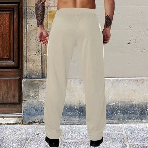 Men's Lightweight Sweatpants Open Bottom Sweat Pants Elastic Waist Straight Leg Athletic Pants in Saudi Arabia