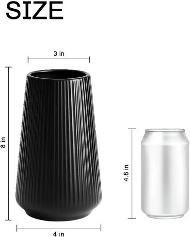 Matte White Ceramic Vase – Frosted Elegant Flower Vase for Pampas Grass, Dried or Fresh Flowers, Modern Minimalist Farmhouse Home Decor for Living Room, Dining Table, Wedding Centerpiece in Saudi Arabia