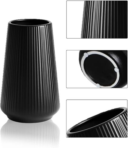 Matte White Ceramic Vase – Frosted Elegant Flower Vase for Pampas Grass, Dried or Fresh Flowers, Modern Minimalist Farmhouse Home Decor for Living Room, Dining Table, Wedding Centerpiece in Saudi Arabia