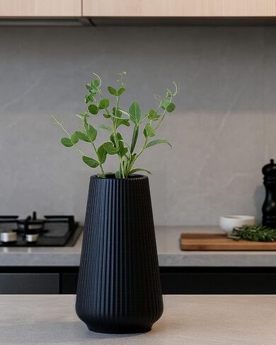 Matte White Ceramic Vase – Frosted Elegant Flower Vase for Pampas Grass, Dried or Fresh Flowers, Modern Minimalist Farmhouse Home Decor for Living Room, Dining Table, Wedding Centerpiece in Saudi Arabia