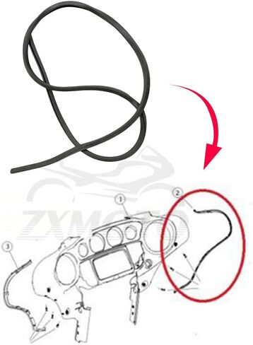 ZXMOTO 39 بوصة شريط إغلاق مطاطي داخلي مقاس 39 بوصة، عداد سرعة أسود مناسب لـ 1996-2013 Harley Davidson Electra Street Glide (قطعة واحدة) in Saudi Arabia