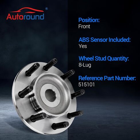 Autoround 515101 4WD Front Wheel Bearing and Hub Assembly Compatible with 2006-2008 Dodge Ram 1500 2500 3500, 8 Lug w/ABS Pair in Saudi Arabia