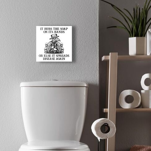 Gothic Bathroom Sign Decor Wash Your Hands Black Wood Block Sign for Bathroom Restroom Toilet Decoration in Saudi Arabia