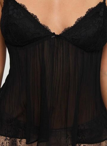 Women Y2k Babydoll Tank Tops Lace Trim V Neck Crop Cami Spaghetti Strap Peplum Top Summer Cute Aesthetic Flowy Shirts in Saudi Arabia