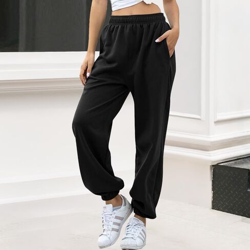 High-Waist Sweatpants - Loose Fit Lounge Joggers, Casual Comfort in Saudi Arabia