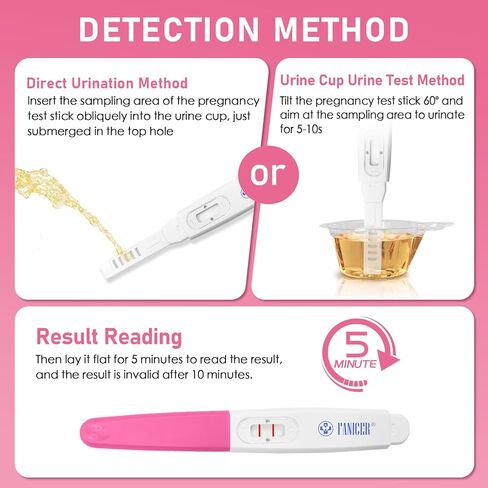 5 اختبارات حمل للكشف المبكر، مجموعة أدوات اختبار الحمل، كشف مبكر دقيق لـ HCG للنساء، سريع وسهل الاستخدام، اختبارات حمل سهلة في المنزل، معبأة بشكل فردي (أحمر وردي) in Kuwait
