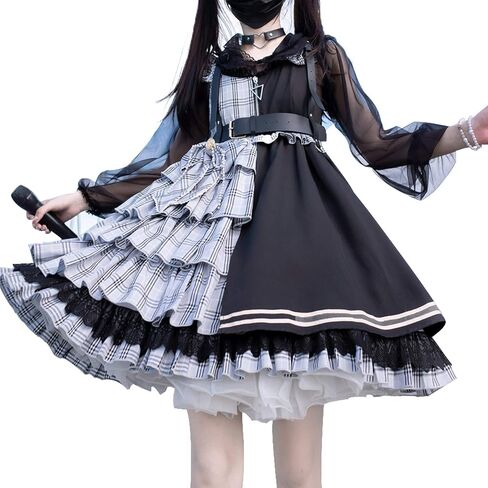 فستان ZZEQYG للسيدات والفتيات Kawaii Lolita Gothic فستان أنيمي مكسور زي قابل للقفل in Kuwait