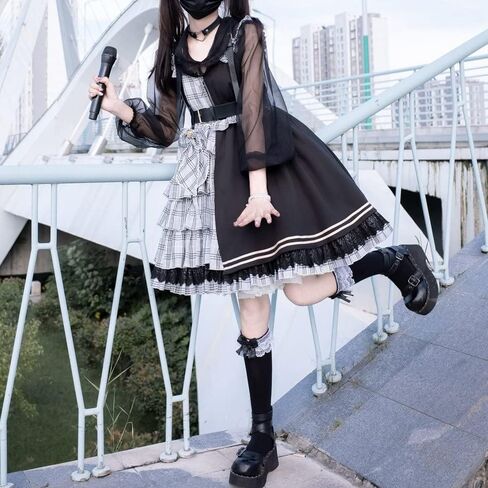 فستان ZZEQYG للسيدات والفتيات Kawaii Lolita Gothic فستان أنيمي مكسور زي قابل للقفل in Kuwait