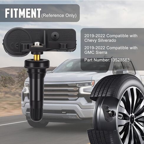 TPMS Sensor Car Tire Pressure Sensor Monitoring System Sensor Tire Pressure Monitor Tire Sensors Compatible With Chevy Silverado 2019-2022 13528563(4-Pack) in Saudi Arabia