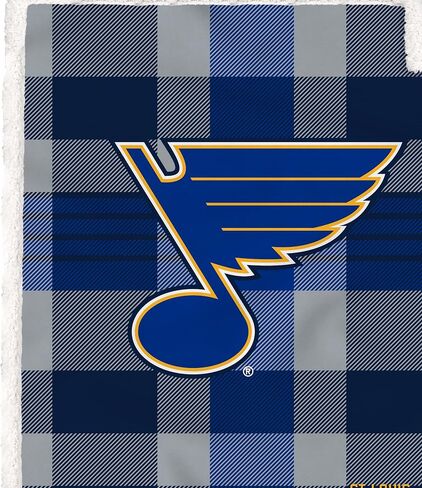 Pegasus Sports Officially Licensed NHL Plaid Steel Royal Plush Sherpa Blanket in Kuwait