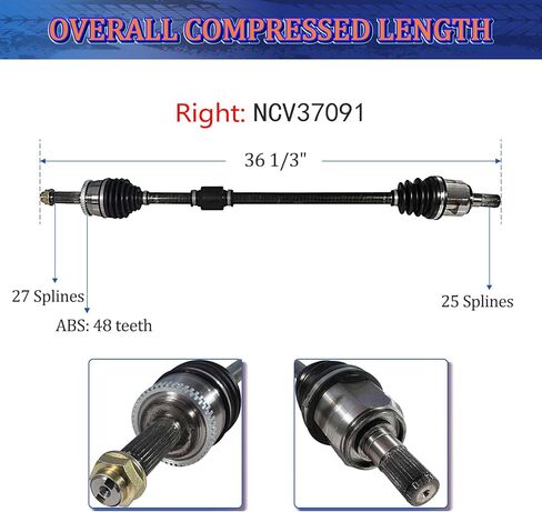 Maxfavor CV Axle Front Fit Hyundai Accent 2012-2017 SE Sport GLS GS 1.6L l4، مجموعة وصلات محور السيرة الذاتية للسائق الأمامي جانب الركاب لعام 2012 2013 2014 2015 2016 2017 in Saudi Arabia