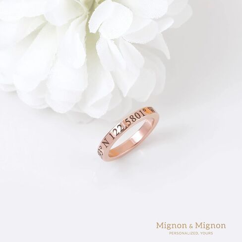 MignonandMignon Personalized Engraved Rings for Women Friendship Matching Rings Custom Coordinate Stacking Best Friend Memorial - R4 in Saudi Arabia