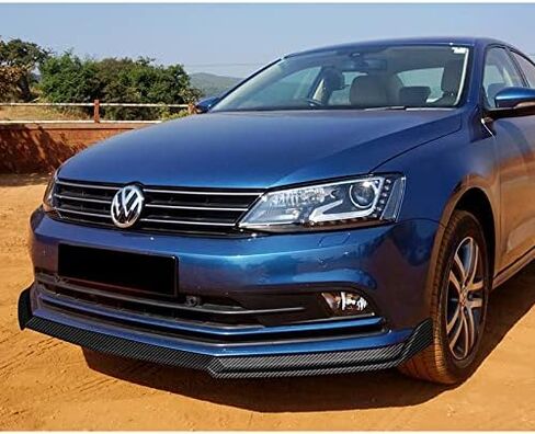 5pcs Combo Front Bumper Body Kit Lip + Side Skirt Extensions Diffuser Compatible with 2015-2018 Volkswagen Jetta MK6 2016 2017 (Painted Black) in Saudi Arabia