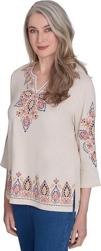 Alfred Dunner Harvest Moon Bohemia's Vibe Cotton/Poly Top in Saudi Arabia