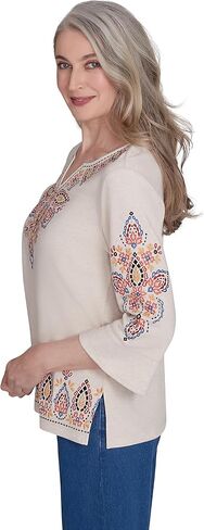Alfred Dunner Harvest Moon Bohemia's Vibe Cotton/Poly Top in Saudi Arabia