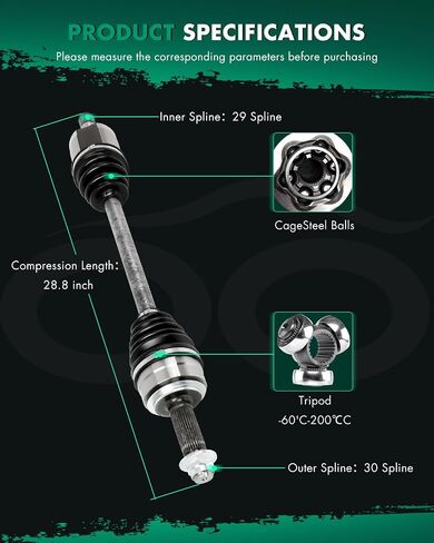 SCITOO CV Axle Shaft Assembly Front Left Right for Acura MDX 3.7L,for Honda Pilot 3.5L 2007-2015 66-4261 2PCS (Front Driver and Passenger Side) in Saudi Arabia