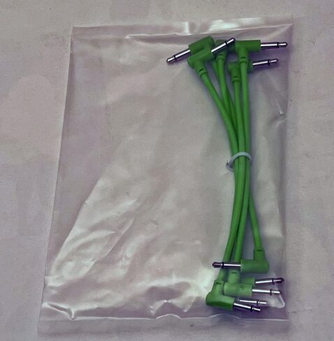 Luigis Modular M-PAR Right Angled Eurorack Patch Cables - Package of 5 Green Cables, 8" (20 cm) in Saudi Arabia