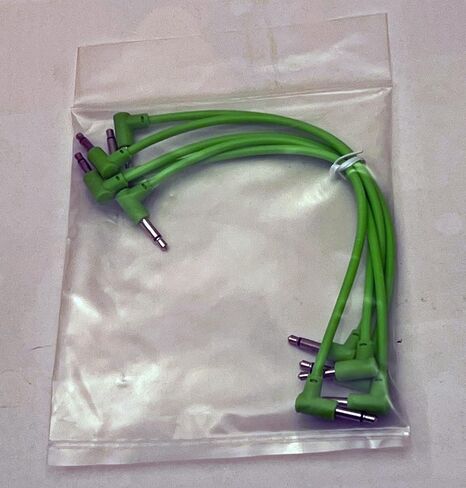 Luigis Modular M-PAR Right Angled Eurorack Patch Cables - Package of 5 Green Cables, 8" (20 cm) in Saudi Arabia