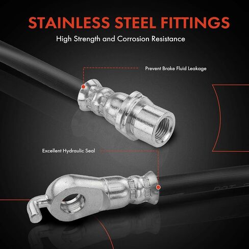 A-Premium Front Passenger Brake Hydraulic Hose Compatible with Select Toyota and Lexus Models - RAV4 2006-2018, Mirai 2016-2019, HS250h 2010-2012 - Replace# 9094702F49 in Saudi Arabia