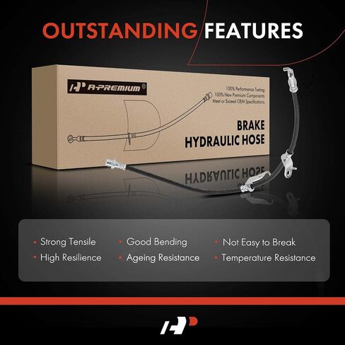 A-Premium Front Passenger Brake Hydraulic Hose Compatible with Select Toyota and Lexus Models - RAV4 2006-2018, Mirai 2016-2019, HS250h 2010-2012 - Replace# 9094702F49 in Saudi Arabia