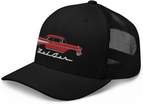 1957 Bel Air Matador Red Hardtop Antique 57 Chevy Classic Car Graphic سائق شاحنة قبعة Snapback Hat in Saudi Arabia