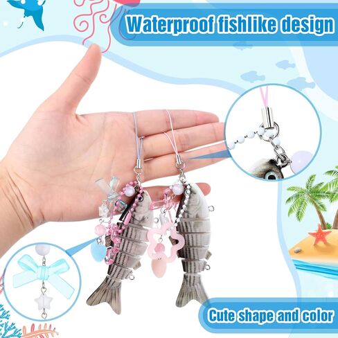 2 Pcs Fish Keychain Sardine Fishing Lure Keychain for Men Women Y2k Charms Cute Fun Bag Purse Accessories in Saudi Arabia