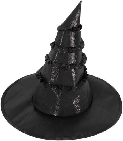 Anbaby Halloween Witch Hat with Black Rose, Lace Trim and Veil in Saudi Arabia