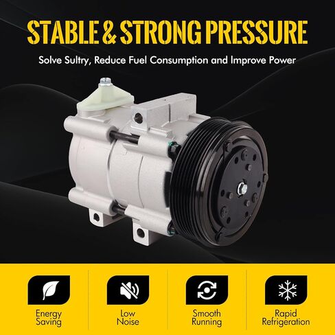 KUSATEC CO 101510C AC Compressor Air Conditioning Fit for Ford F-150 1997 1998 1999 2000 2001 2002 2003 2004 2005 2006/Heritage 2004 4.2L V6,Replace# 58151 4L3Z19703AA in Saudi Arabia