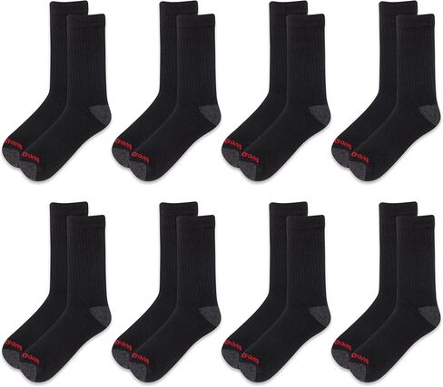 Wolverine Men's Performance Work Crew Sock 8 Pair Pack, Black, Men's Shoe Size 7-12 in Saudi Arabia